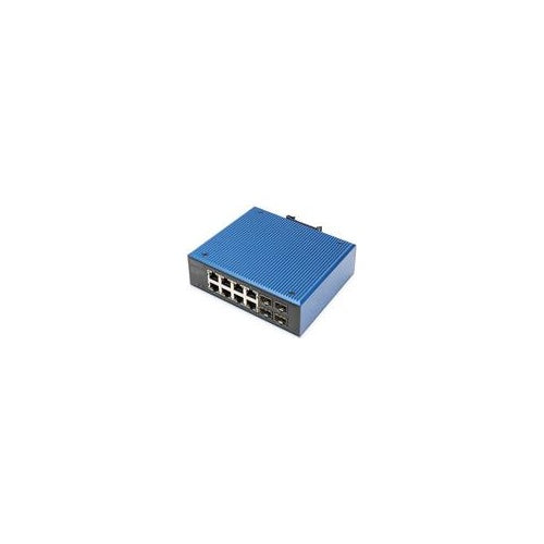 Digitus Industrieller 8+4 -Port Gigabit Ethernet PoE Switch. Switch-Typ: Unmanaged. Basic Switching RJ-45 Ethernet Ports-Typ: Gigabit Ethernet (10/100/1000), Anzahl der basisschaltenden RJ-45 Ethernet Ports: 8, Anzahl installierten SFP Modu afbeelding 1