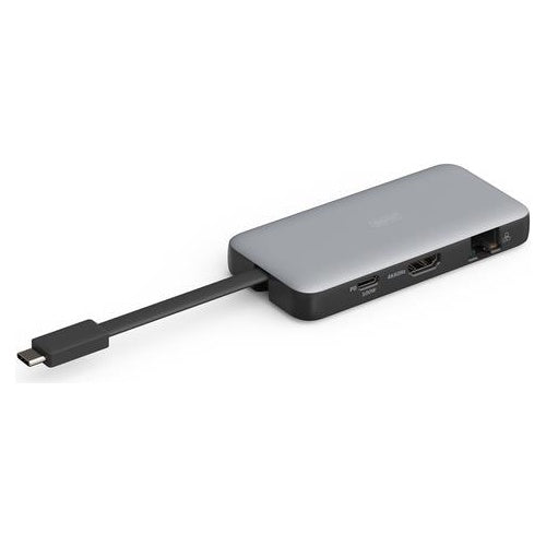 DIGITUS Docking USB-C->HDMI,USB3.2,RJ45,SD,MicroSD,PD silber (DA-70916) afbeelding 1