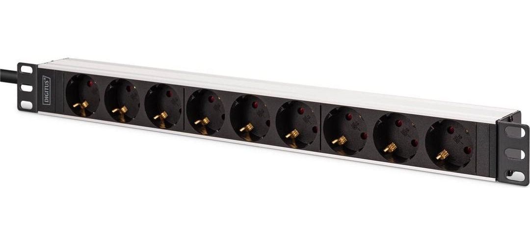 DIGITUS 1U Alu PDU rackmount 8x Safety outlet 1x outlet (DN-95440) afbeelding 1