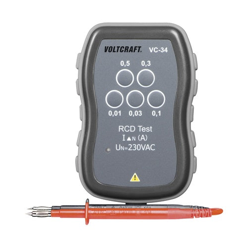 Voltcraft VC-34 FI-Schnelltester, , Fehlerstromschutzschalter-Prüfgerät (VC-34) afbeelding 1