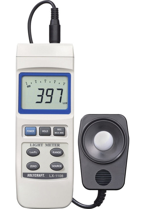 Voltcraft® LX-1108 Lux-Meter, Beleuchtungsmessgerät, Helligkeitsmesser 0 - 400 000 lx (LX-1108) afbeelding 1