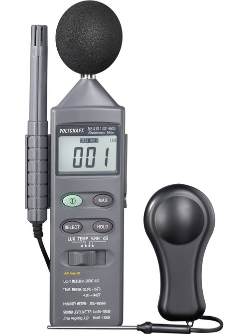 Voltcraft DT 8820 Umwelt-Messgerät, Temperatur-, Luftfeuchte-, Beleuchtungsstärke und Schallpegel-Me (DT 8820) afbeelding 1