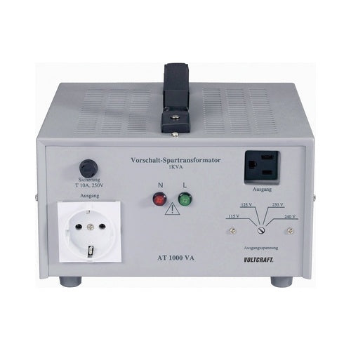 Voltcraft AT-1000 NV Vorschalt-Transformator, Spannungswandler, 115/125/230/240 V/AC / 230/240/115/1 (AT 1000VA) afbeelding 1