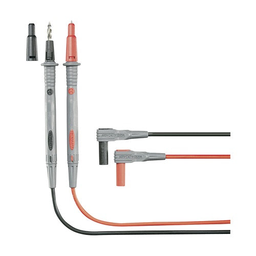 Voltcraft Sicherheits-Messleitungs-Set [ Lamellenstecker 4 mm - Prüfspitze] 1.2 m Schwarz, Rot MS-4P (MS-4P) afbeelding 1