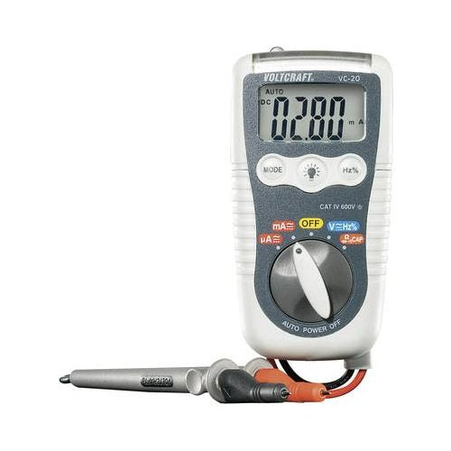 Voltcraft Hand-Multimeter digital VC-20 Spritzwassergeschützt (IP54) CAT IV 600 V Anzeige (Counts): (VC-20) afbeelding 1