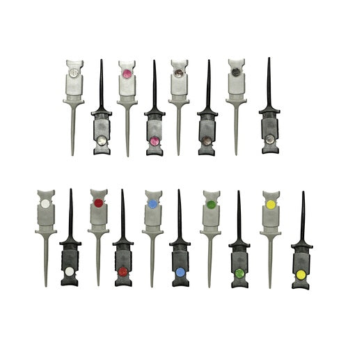 VOLTCRAFT Abgreifklemmen-Set Steckanschluss 0.64 mm CAT I Schwarz, Rot, Braun, Grün, Gelb, Violett, Blau, Weiß, Grau MSO (MSO-GRIPPER) afbeelding 1