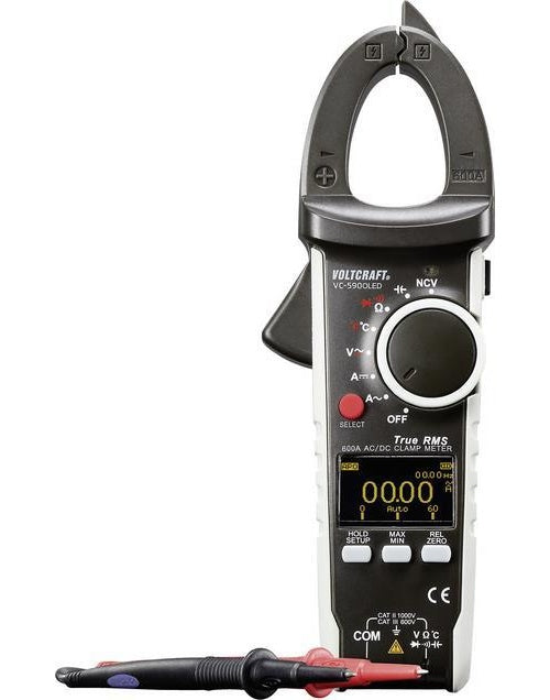 VOLTCRAFT VC590 OLED Stromzange kalibriert (ISO) digital OLED-Display CAT III 600 V, CAT II 1000 V Anzeige (Counts): 6000 (VC590 OLED (ISO)) afbeelding 1