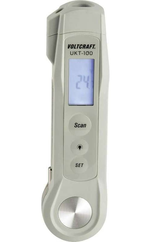 VOLTCRAFT Einstichthermometer UKT-100 Messbereich Temperatur -40 bis 280 °C LED-Taschenlampe, Berührungslose IR-Messung (UKT-100) afbeelding 1