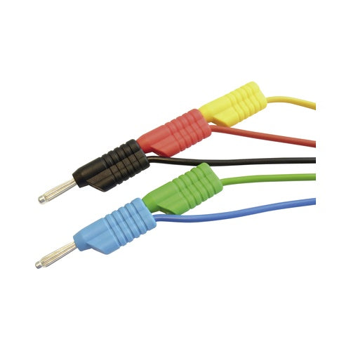 VOLTCRAFT Messleitungs-Set [ Lamellenstecker 4 mm - Lamellenstecker 4 mm] 1.00 m Rot, Schwarz, Blau, Grün, Gelb Voltcra (MS 4250S) afbeelding 1