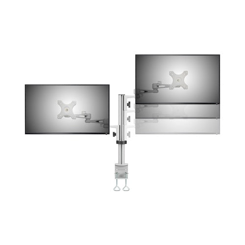 SpeaKa Professional 2fach Monitor-Tischhalterung 33,0 cm (13") - 68,6 cm (27") Neigbar+Schwenkbar, Rotierbar SP-DUAL-ARM afbeelding 1