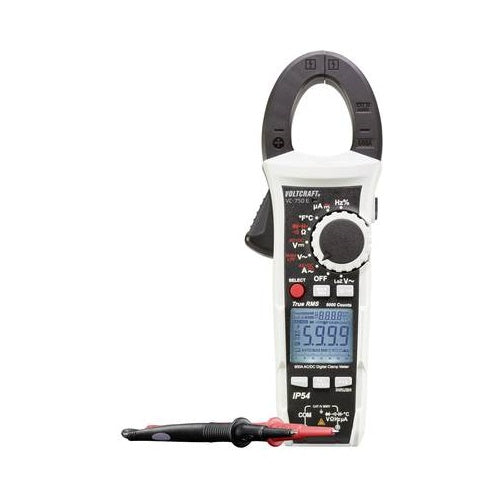 VOLTCRAFT VC-750 E Stromzange, Hand-Multimeter digital Spritzwassergeschützt (IP54) CAT IV 600 V Anzeige (Counts): 6000 (VC-750 E) afbeelding 1