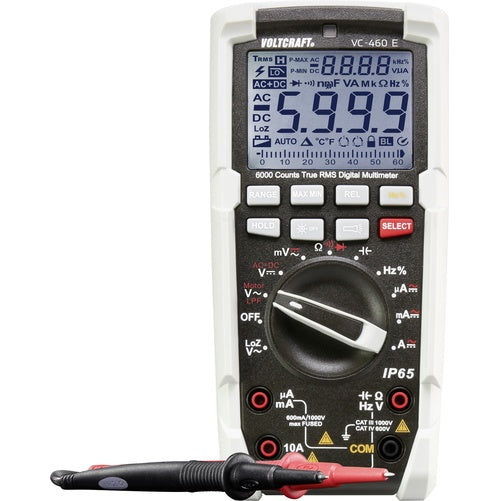 VOLTCRAFT VC-460 E Hand-Multimeter digital Strahlwassergeschützt (IP65) CAT III 1000 V, CAT IV 600 V Anzeige (Counts): 6000 (VC-460 E) afbeelding 1