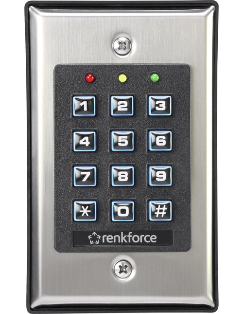 Renkforce Codeschloss Oberflächenmontage, Unterputz 1582597 mit beleuchteter Tastatur (1582597) afbeelding 1