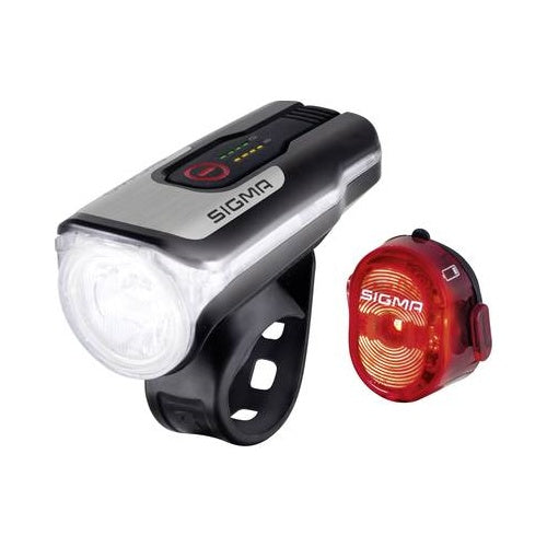 Sigma Fahrradbeleuchtung Set AURA 80 / Nugget Set LED akkubetrieben Schwarz (17850) afbeelding 1