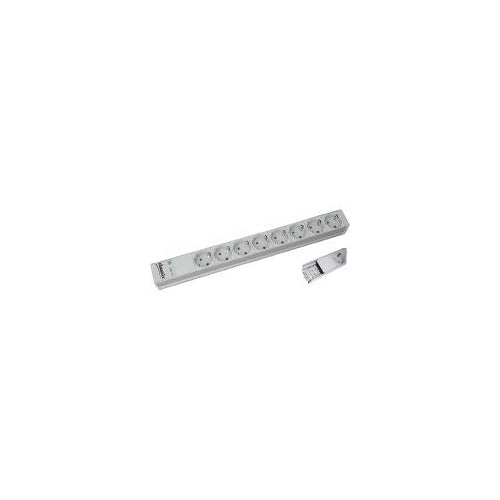 Bachmann 48,30cm (19")-Steckdosenleiste ALU, Lüsterklemme 8-fach, ALU, lichtgrau RAL7035, Schutzkontakt, 1HE, RAL 7035, ohne Schalter, ohne Leitung, mit Lüsterklemme - wiederanschließbar (333.416) afbeelding 1