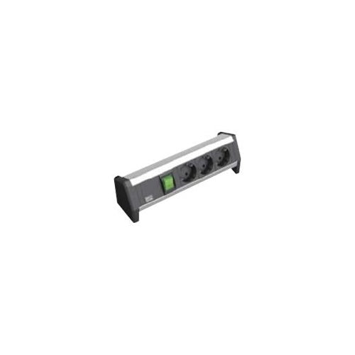 Bachmann DESK - Verlängerungsschnur - Wechselstrom 230 V - output connectors: 3 ( CEE 7/4 (SCHUKO) ) - 3 m - Deutschland - Schwarz afbeelding 1