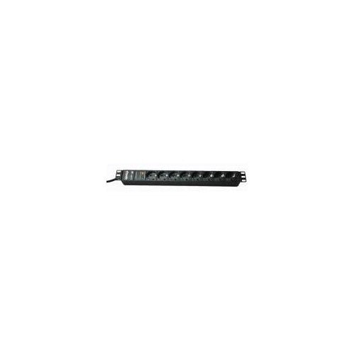 Bachmann 48,30cm (19")-Steckdosenleiste ÜSS, ALU, 8-fach, s schwarz, Schutzkontakt, 2 m, 1HE, ohne SchalterMit Überspannungsschutz 6,5 kA, optische Funktions- und Ausfallanzeige (333.534) afbeelding 1