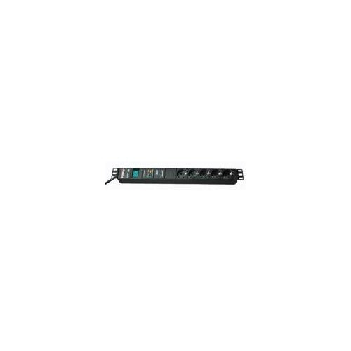 Bachmann - Verlängerungsschnur (Rack - einbaufähig) - 6 Ausgangsstecker - 1U - 48,3 cm (19") (333.537) afbeelding 1