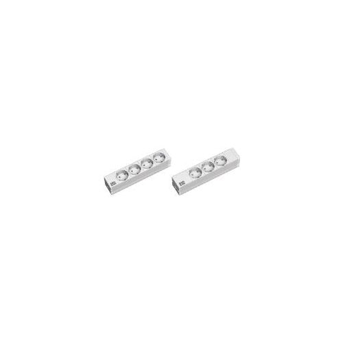 10" 1HE Steckdosenleiste 4-fach, ohne Schalter, RAL7035 Hersteller: Bachmann (ESP.72) afbeelding 1