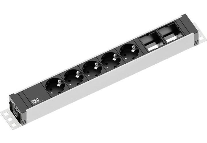 Bachmann UNIVERSAL - Steckdosenleiste - Ausgangsanschlüsse: 5 (Stromversorgung) - 3,0m Schnur - Schwarz, Silber-Anthrazit (922.0181) afbeelding 1