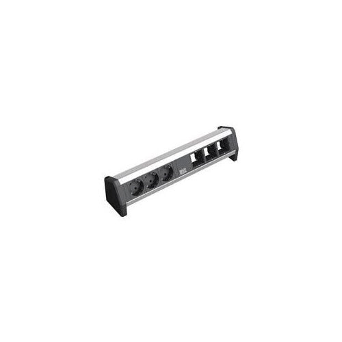 Bachmann DESK - Steckdosenleiste - Eingabe, Eingang GST18i3 - Ausgangsanschlüsse: 3 - Deutschland - Schwarz (902.002) afbeelding 1