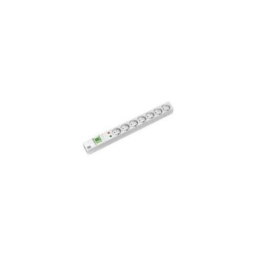 Bachmann - Steckdosenleiste (Rack - einbaufähig) - Ausgangsanschlüsse: 7 (CEE 7/5) - 1U - 48,3 cm (19") - 2,0m - Hellgrau, RAL 7035, Aluminium / Silber (333.838) afbeelding 1