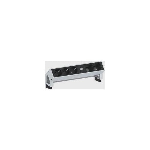 Bachmann DESK 2 - Steckdosenleiste - Eingabe, Eingang GST18 - Ausgangsanschlüsse: 3 - 20cm Schnur - Deutschland - Schwarz, rostfreier Edelstahl (902.401) afbeelding 1