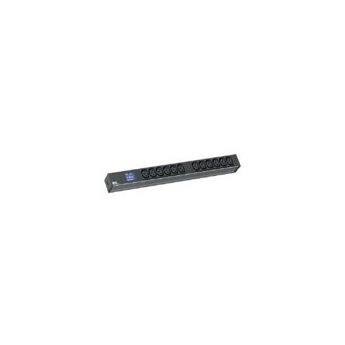 Bachmann BlueNet BN0500 - Verlängerungsschnur (Rack - einbaufähig) - Wechselstrom 230 V - Ausgangsbuchsen: 12 (IEC 60320 C13) - 1U - 48.3 cm (19") - 2 m - black afbeelding 1