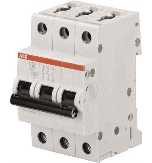 ABB Miniature Circuit Breaker 16 A 3-polig, Auslösecharakteristik C (S203-C16) afbeelding 1
