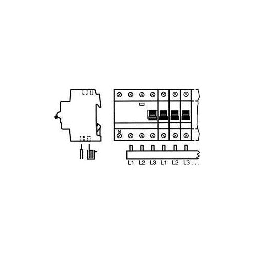 ABB 3-Phasen-Sammelschiene PS3/60 pro M compact 60 Module z.Ablängen PS3/60 (2CDL230001R1060) afbeelding 1
