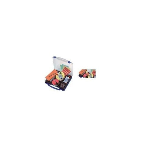 FRANKEN Moderationskoffer MINI, 1.100 Teile, Kunststoff Maße Koffer: (B)345 x (T)310 x (H)60 mm, Farbe: blau/ (UMKM) afbeelding 1