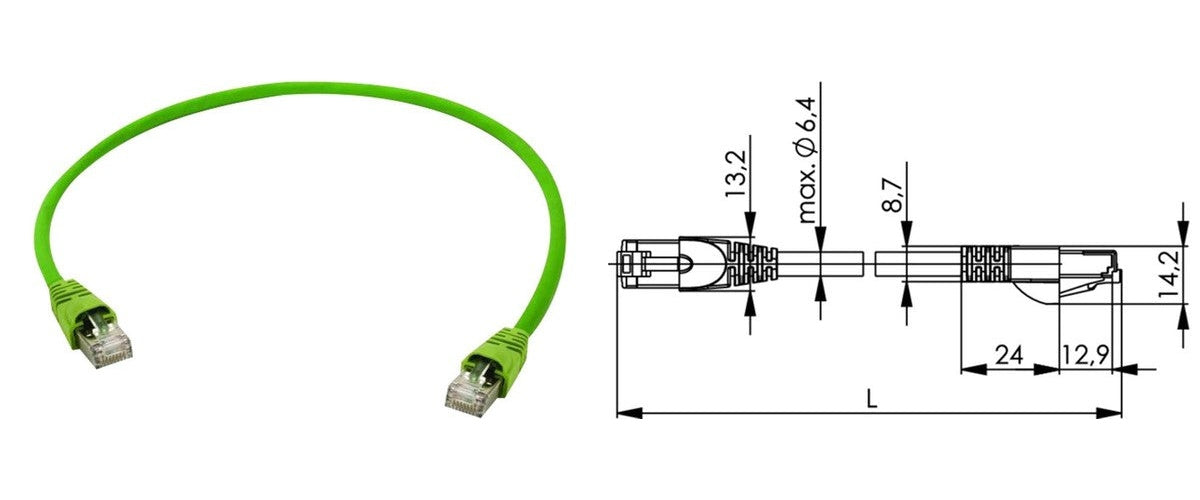 Telegärtner L00004A0081 7.5mCat.7 Rohkabel S/FTP (S-STP) Grün Netzwerkkabel (L00004A0081) afbeelding 1