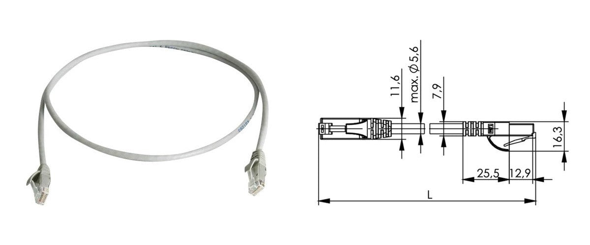 Telegärtner L00005A0129 10m Cat6 U/UTP (UTP) Grau Netzwerkkabel (L00005A0129) afbeelding 1