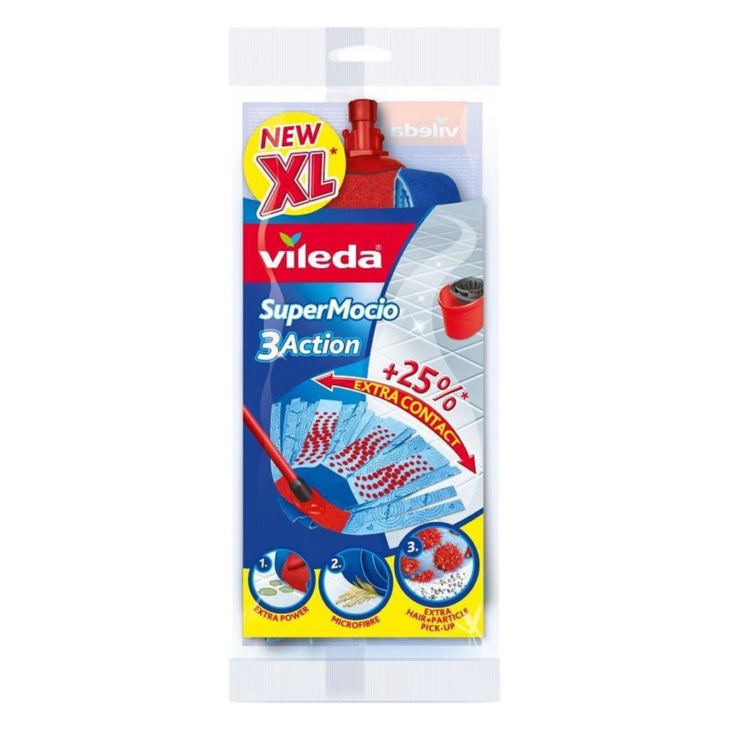 Vileda XL SuperMocio 3 Action Mop Refill - 25% Extra Floor Contact