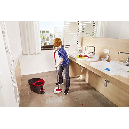 Vileda EasyWring & Clean Wischsystem - Set bestehend aus einem hochwertigen Microfaser Mop mit Teleskopstiel und Rotationseimer mit Powerschleuder (140825) afbeelding 5