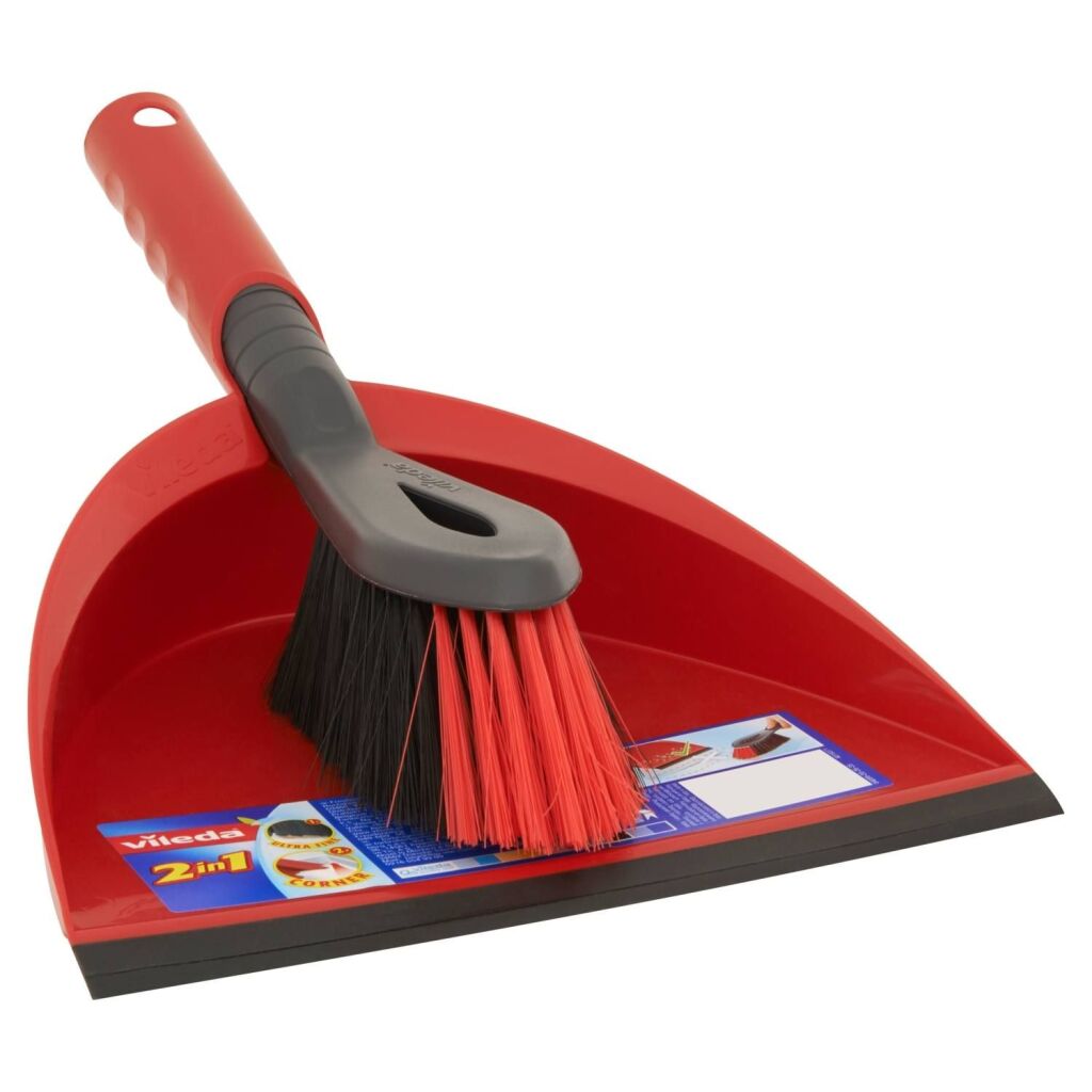 Vileda Dustpan and Brush Red/Black