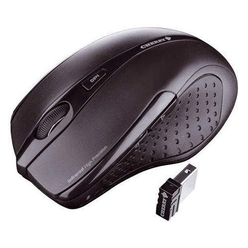 Cherry MW 3000 - Maus - Infrarot - 5 Taste(n) - drahtlos - 2,4 GHz - kabelloser Empfänger (USB) - Schwarz (JW-T0100) afbeelding 1