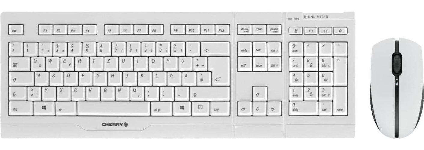 Cherry B.Unlimited 3.0 - Maus-Tastatur-Set - Weiß-grau (JD-0410DE-0) afbeelding 1