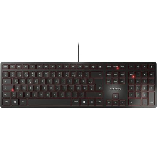 CHERRY KC 6000 slim - Tastatur - USB - Englisch (USA) mit EURO-Symbol - Schwarz (JK-1600EU-2) afbeelding 1