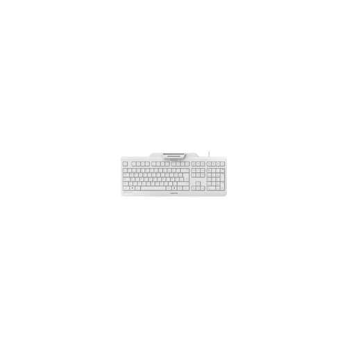 CHERRY SECURE BOARD 1.0 - Tastatur - mit NFC, Smart Card reader (CCID) - USB - Deutschland - Schlüsselschalter: CHERRY LPK - Weiß/Grau afbeelding 1