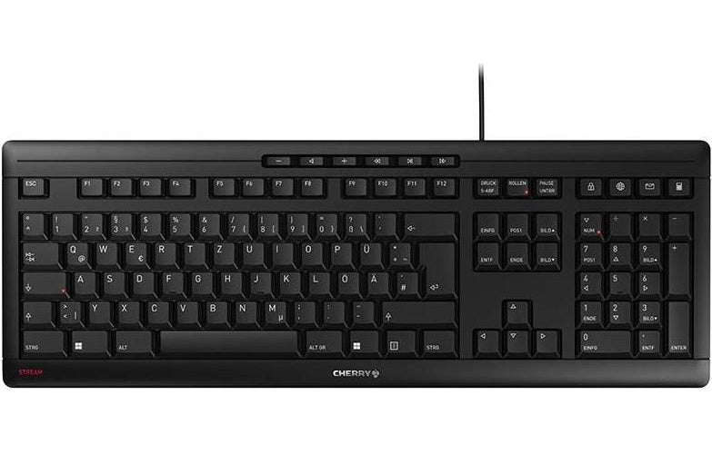 CHERRY STREAM - Tastatur - USB - Deutsch - Schlüsselschalter: CHERRY SX - Schwarz afbeelding 1