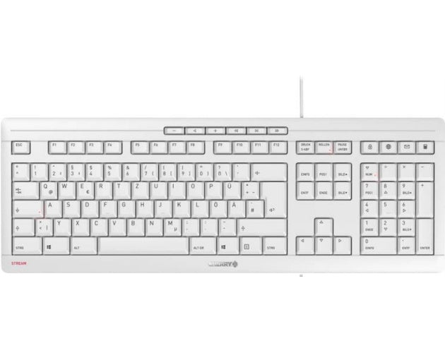 CHERRY STREAM - Tastatur - USB - Frankreich - Schlüsselschalter: CHERRY SX - Grau-Weiß (JK-8500FR-0) afbeelding 1