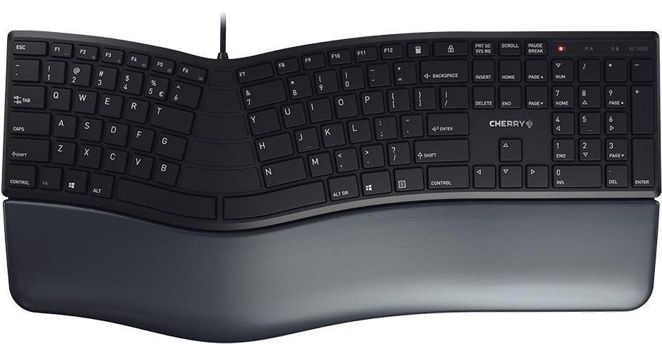 CHERRY KC 4500 ERGO - Tastatur - USB - QWERTZ - Schweiz - Schwarz afbeelding 1
