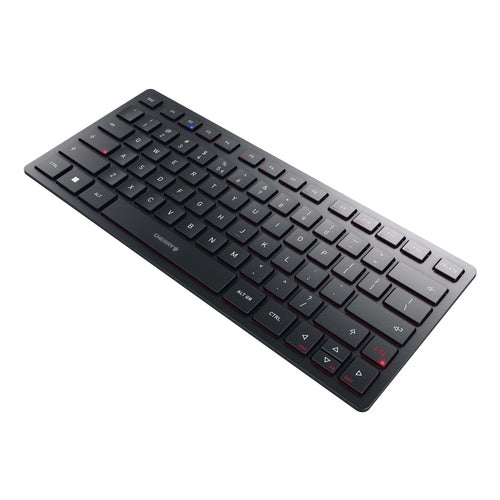 CHERRY KW 9200 MINI - Tastatur - kabellos - 2.4 GHz, Bluetooth 5.0 - QWERTY - Europa - Tastenschalter: CHERRY SX - Schwarz afbeelding 1