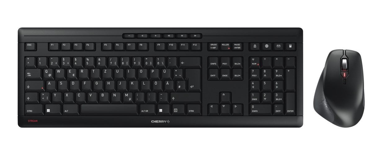 CHERRY STREAM DESKTOP COMFORT - Tastatur-und-Maus-Set - 100% full size - kabellos - 2,4 GHz - QWERTZ - Deutsch - Tastenschalter: CHERRY SX - Schwarz (JD-8550DE-2) afbeelding 4