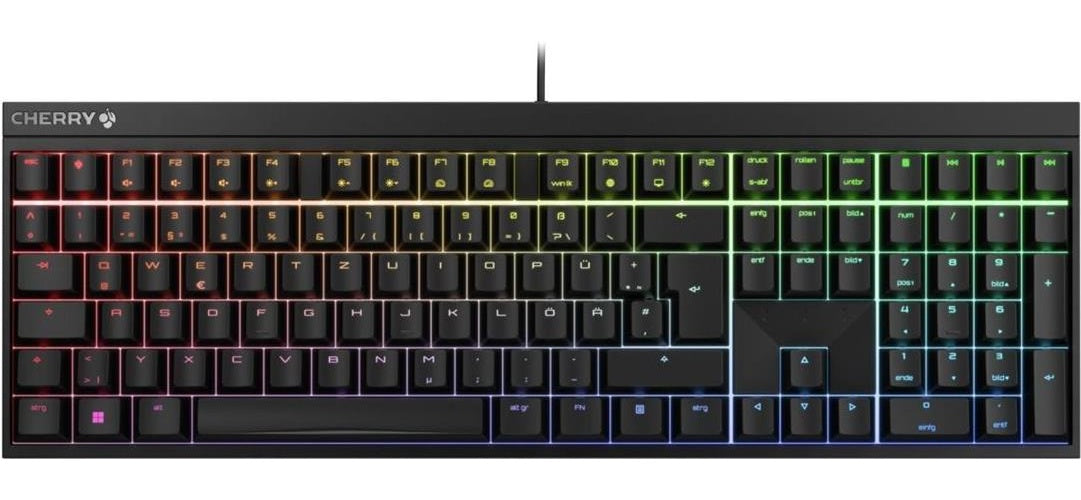 CHERRY MX 2.0S - Tastatur - 100% - full size - Hintergrundbeleuchtung - USB - QWERTZ - Deutsch - Tastenschalter: CHERRY MX2A Red - Schwarz (G80-3821LJBDE-2) afbeelding 1