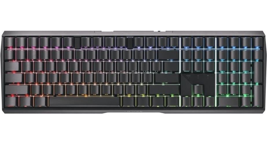 CHERRY XTRFY MX 3,0S - Tastatur - 100% - full size - Hintergrundbeleuchtung - kabellos - USB, 2,4 GHz, Bluetooth 5,2 - QWERTZ - Deutsch - Tastenschalter: CHERRY MX2A Red - Schwarz (G80-3872LJBDE-2) afbeelding 1