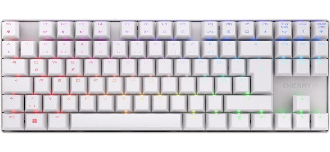 CHERRY XTRFY MX 8,2 - Tastatur - 80% - TKL - Hintergrundbeleuchtung - kabellos - Bluetooth 5,2, 2,4 GHz, USB-C - QWERTZ - Deutsch - Tastenschalter: CHERRY MX2A Red - Schwarz (G80-3882LJADE-0) afbeelding 1