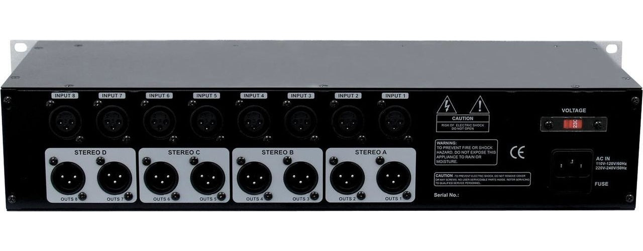 Omnitronic MZD-88 8 Kanäle 20 - 20000 Hz Silber (10304120) afbeelding 1