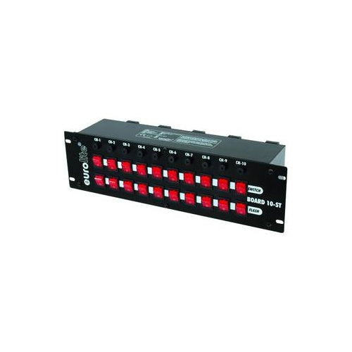 Eurolite DMX Splitter Board 10-ST 10x Schutzkontakt 10-Kanal 48,30cm (19") -Bauform (70008283) afbeelding 1